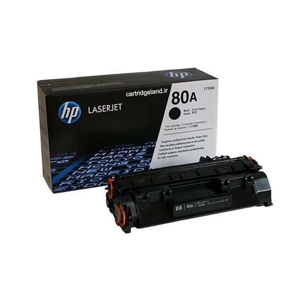 کارتریج مشکی HP 80A مناسب پرینترهای HP M401 و M425 با ظرفیت چاپ 2700 صفحه و کیفیت چاپ حرفه‌ای.